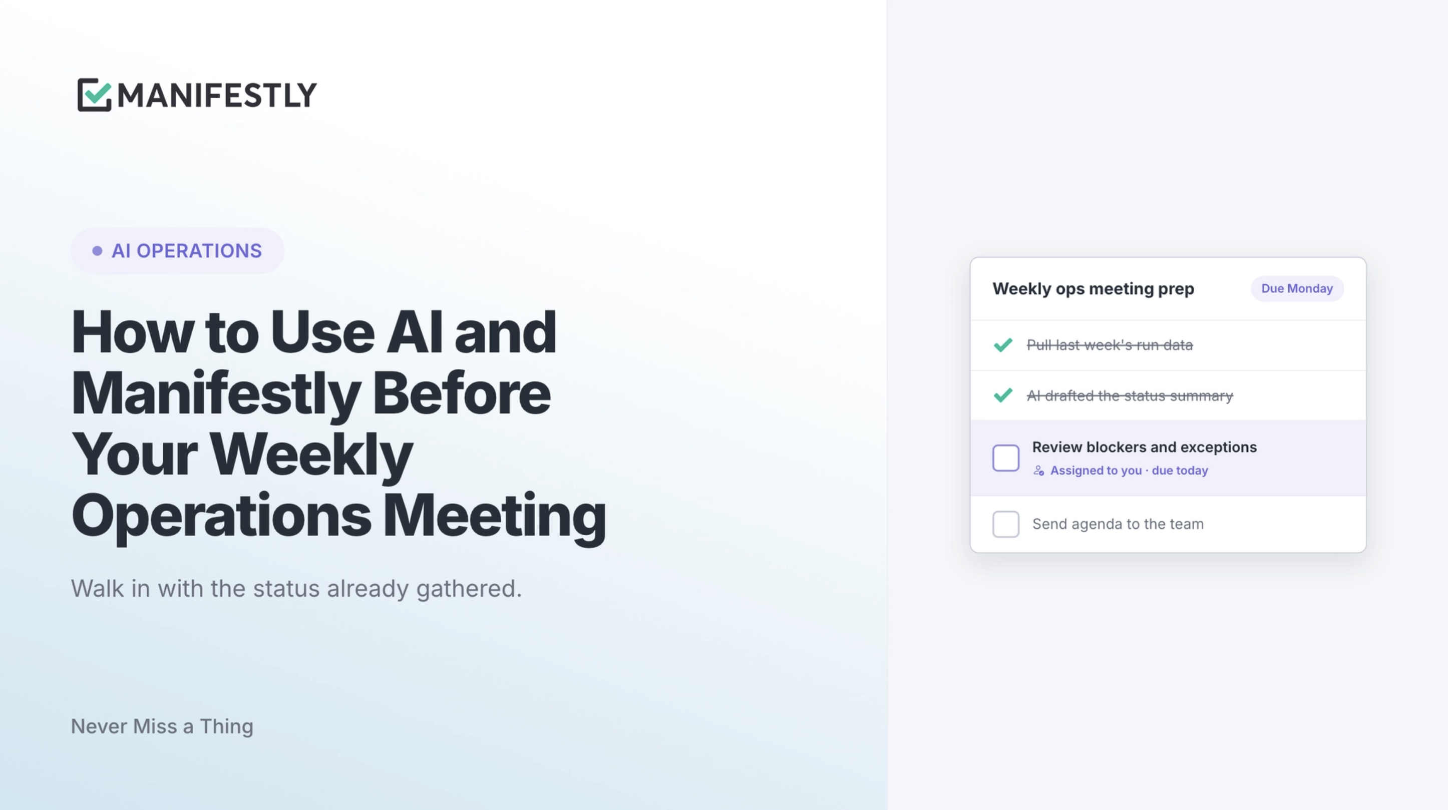 Ai manifestly weekly operations meeting hero