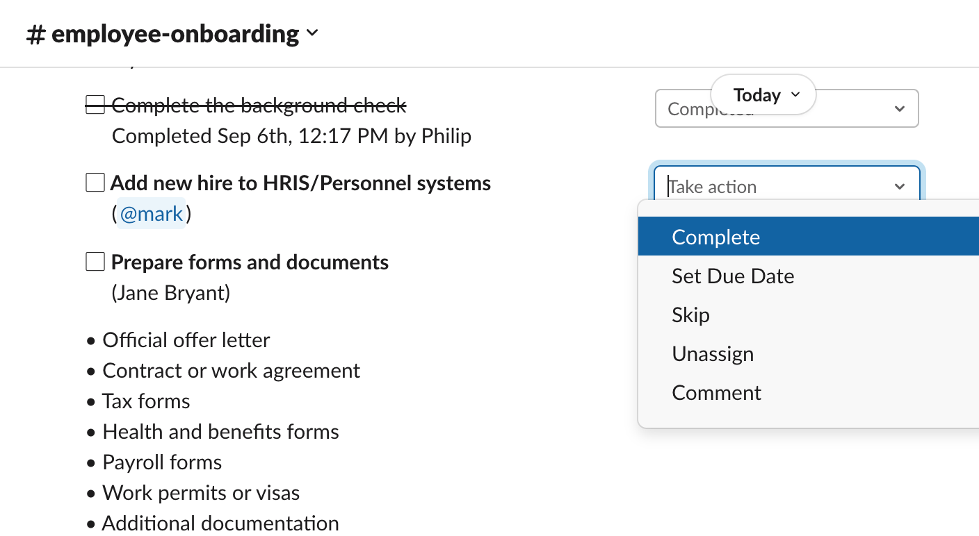 workflow example